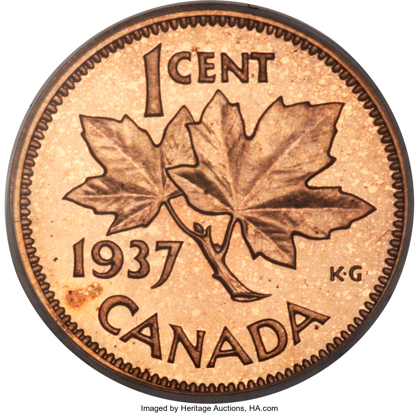 image for: George VI Specimen 1 Cent 1937 Mirror SP67 Red PCGS