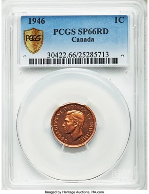 image for: George VI Specimen 1 Cent 1946 SP66 Red PCGS