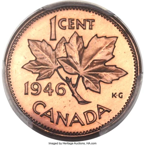 image for: George VI Specimen 1 Cent 1946 SP66 Red PCGS