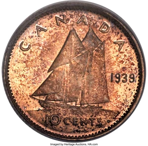 image for: George VI Specimen 10 Cents 1939 SP66 PCGS
