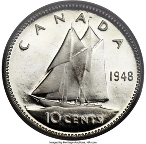 image for: George VI Specimen 10 Cents 1948 SP67 PCGS