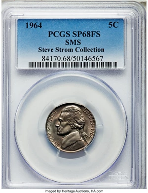 image for: 1964 5C SMS SP68 Full Steps PCGS....
