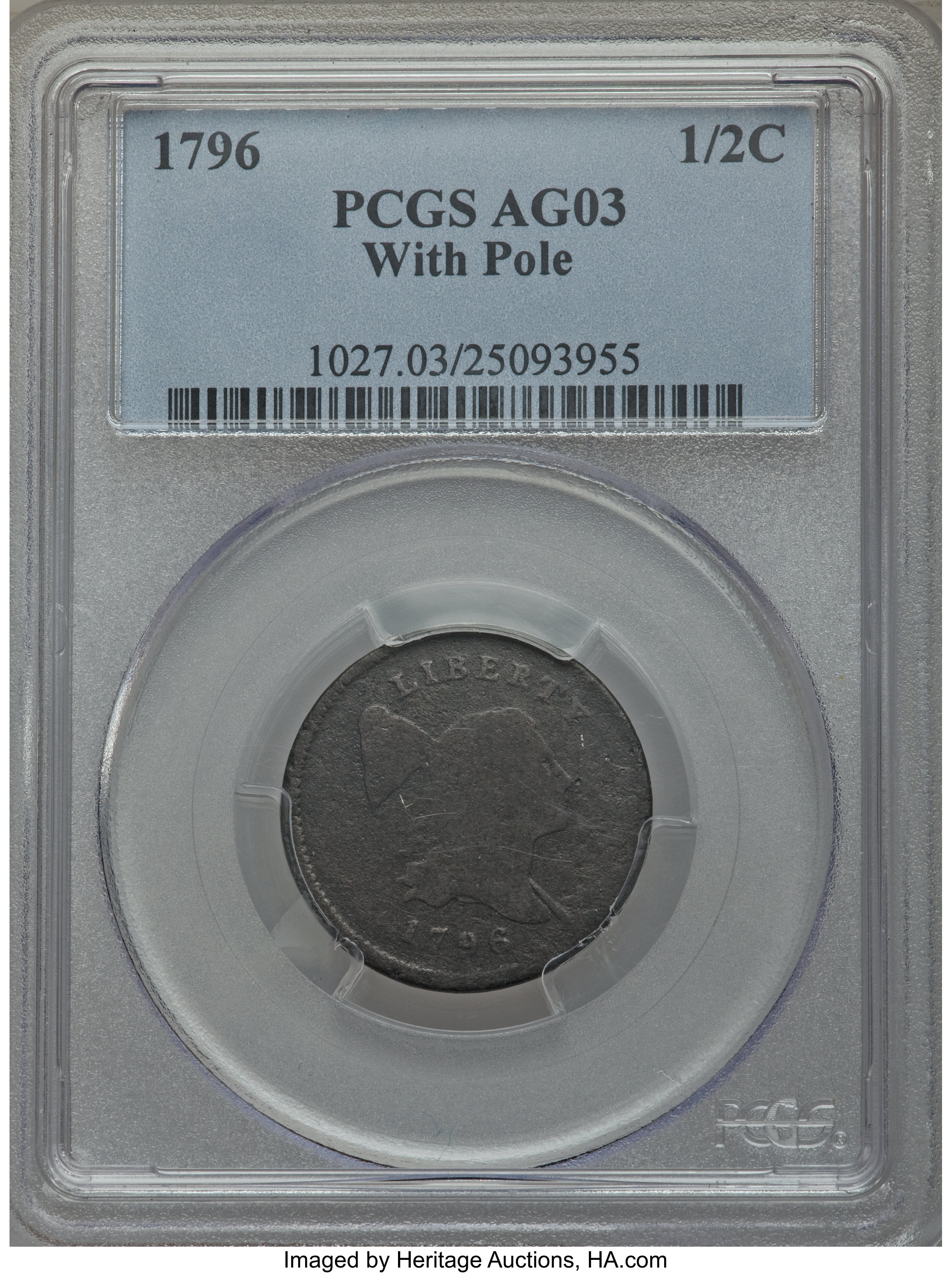 1796 1/2c Pole, C-2 MS BN AG3 BN thumbnail 4