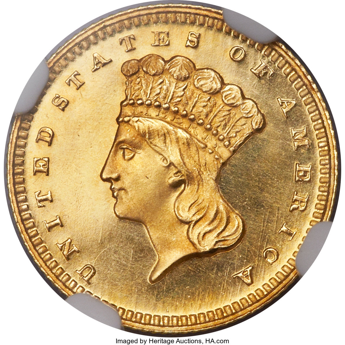 image for: 1858 G$1 PR67 Ultra Cameo NGC....