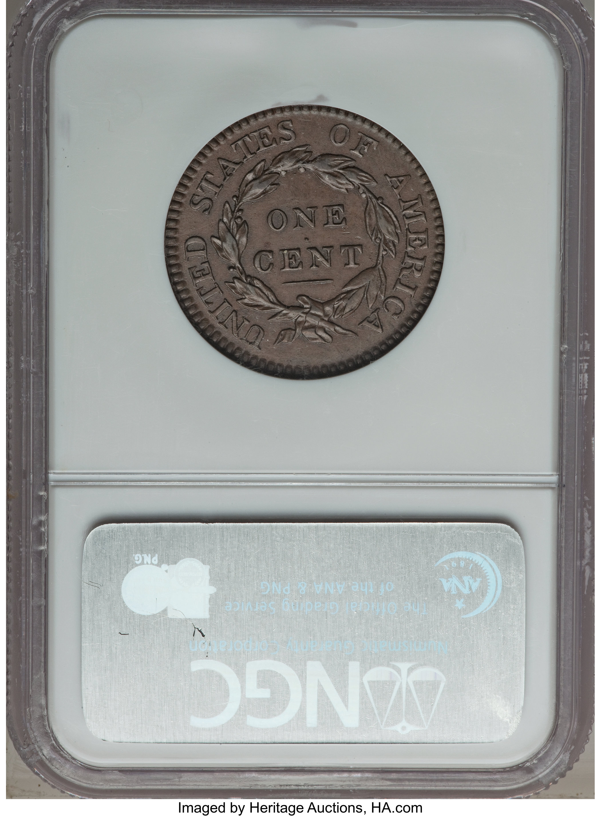 image for: 1817 1C 13 Stars, N-10, R.1, AU55 Brown NGC. Ex: Jules Reiver Collection. NGC Census: (1/6). PCGS Population (0/7).From...