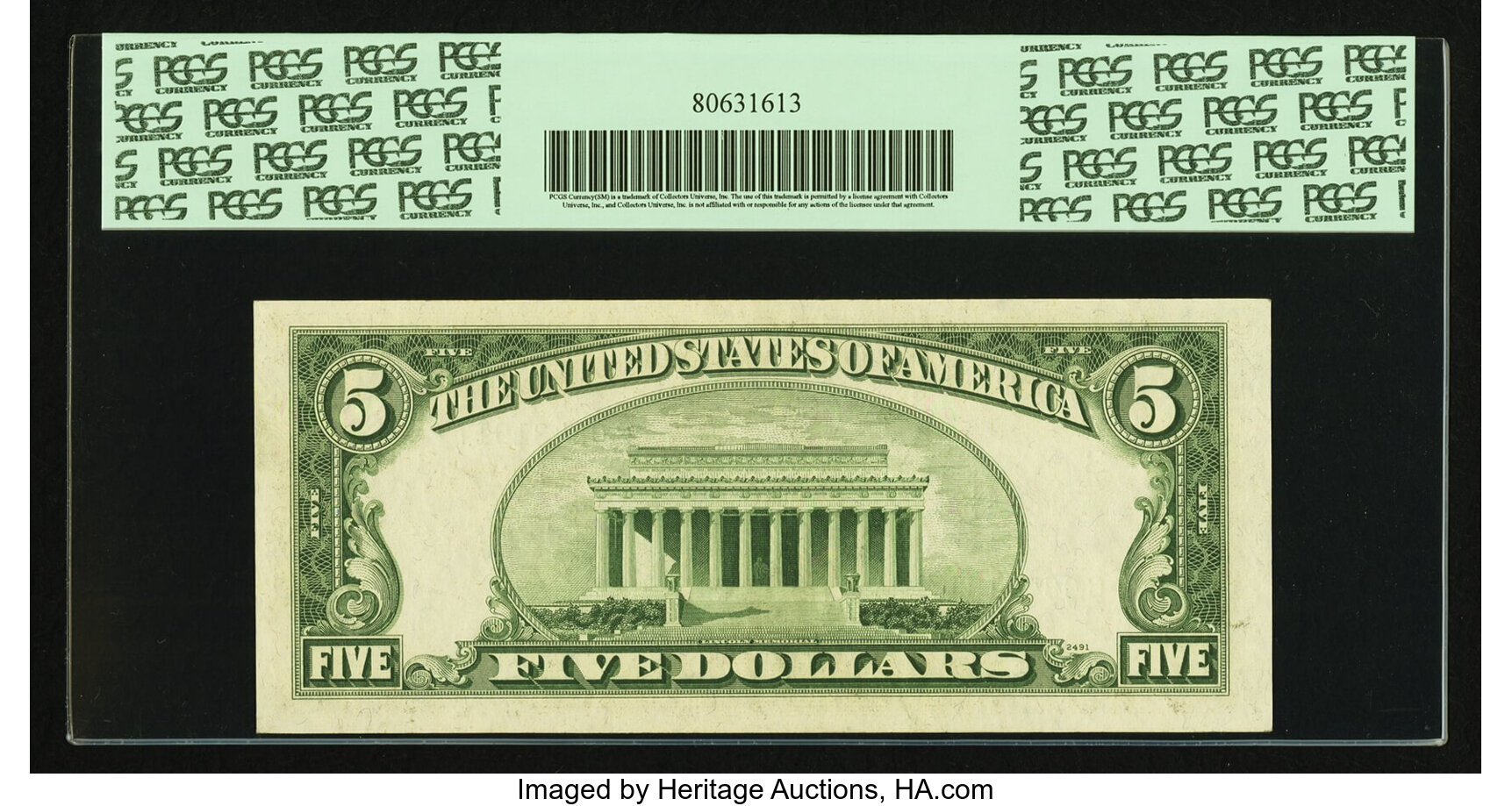 image for: Fr. 1964-C* $5 1950C Federal Reserve Note. PCGS Very Choice New 64PPQ....