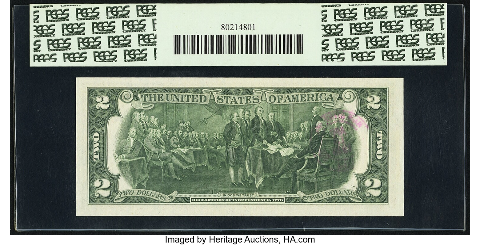 image for: First Da of Issue Stamp and Postmark Fr. 1935-D* $2 1976 Federal Reserve Star Note. PCGS Very Choice New 64....
