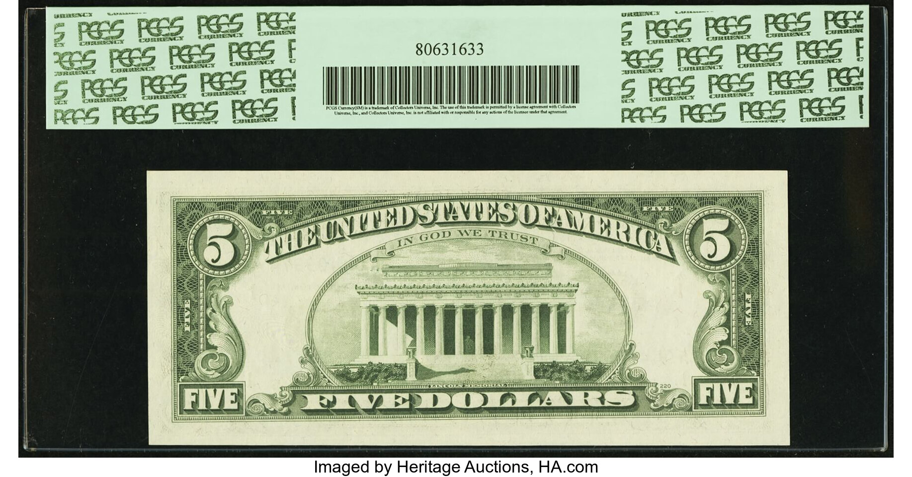 image for: Fr. 1972-A* $5 1969C Federal Reserve Note. PCGS Very Choice New 64PPQ....