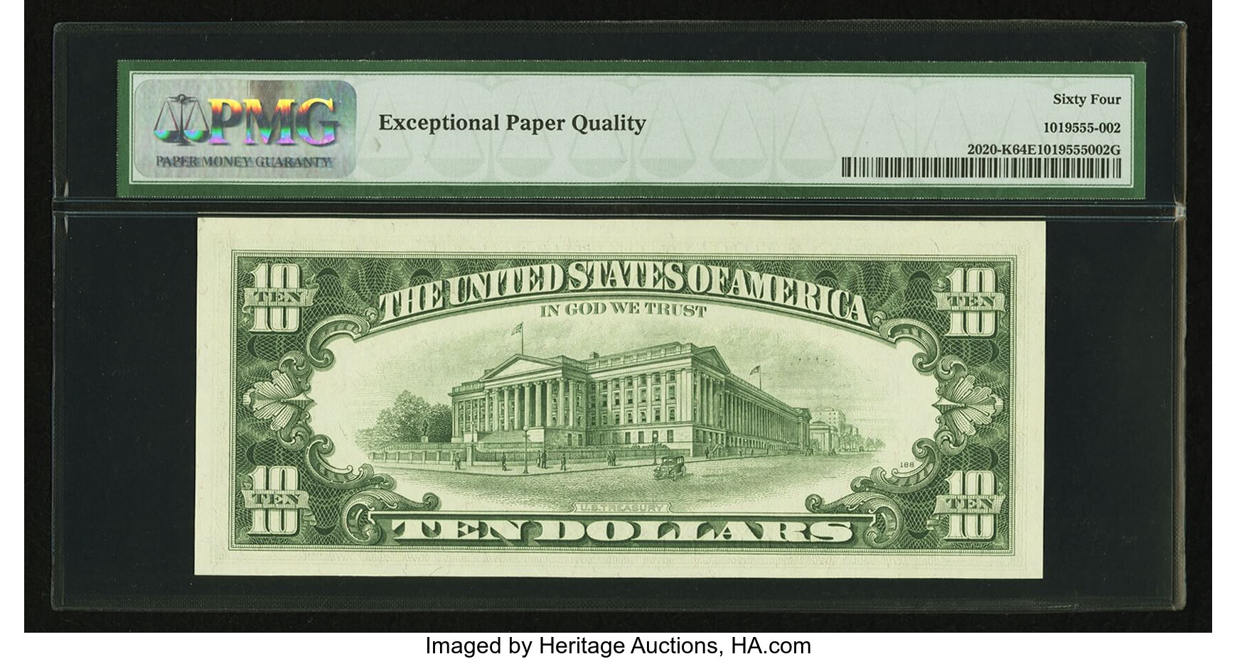image for: Fr. 2020-K $10 1969B Federal Reserve Note. PMG Choice Uncirculated 64 EPQ....