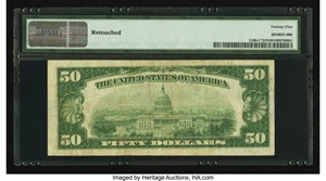 image for: Fr. 2100-C* $50 1928 Federal Reserve Note. PMG Very Fine 25 Net....