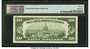 image for: Fr. 2111-E* $50 1950D Federal Reserve Note. PMG Gem Uncirculated 66 EPQ....