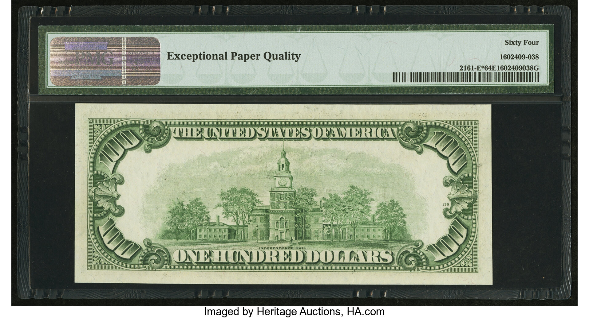 image for: Fr. 2161-E* $100 1950D Federal Reserve Note. PMG Choice Uncirculated 64 EPQ....