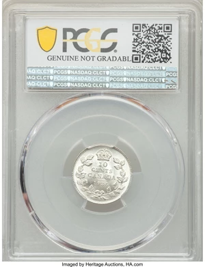 image for: George V 10 Cents 1934 UNC Detail (Surfaces Smoothed) PCGS