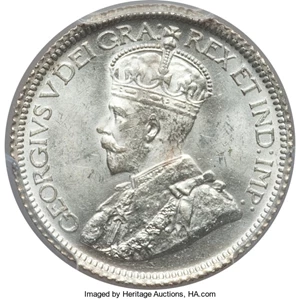 image for: George V 10 Cents 1935 MS64 PCGS