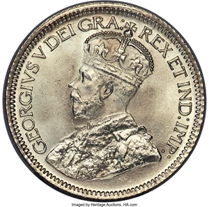 image for: George V 10 Cents 1935 MS66 PCGS