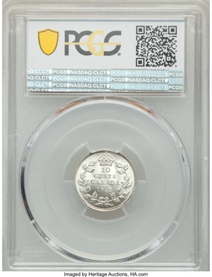 image for: George V 10 Cents 1935 MS66 PCGS