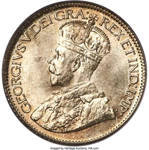 image for: George V 10 Cents 1935 MS65 PCGS