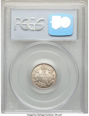image for: George V 10 Cents 1935 MS65 PCGS
