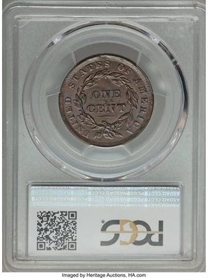 image for: 1837 1C Head of 1838, N-10, R.1, MS65 Brown PCGS. CAC....