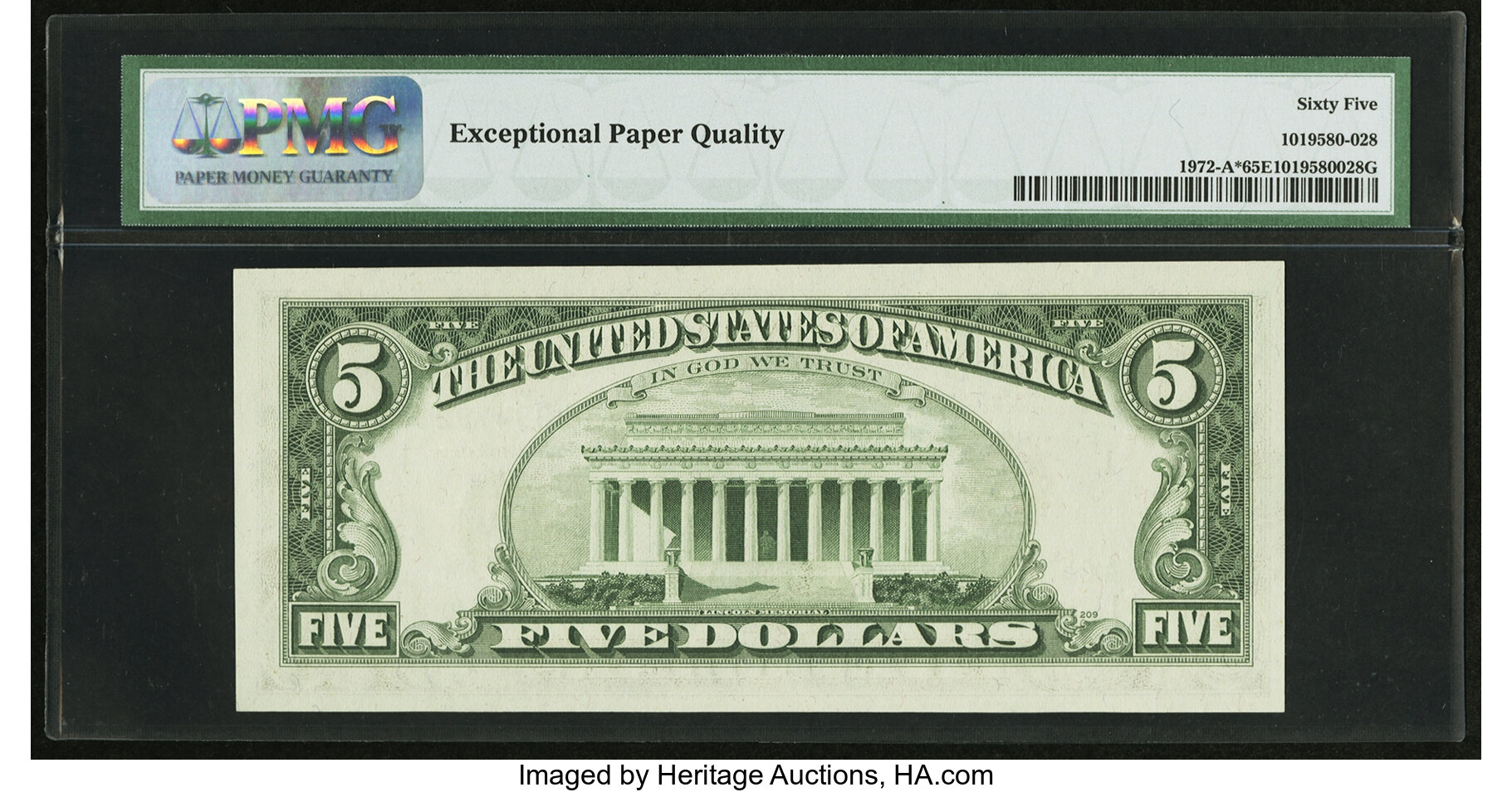 image for: Fr. 1972-A* $5 1969C Federal Reserve Star Note. PMG Gem Uncirculated 65 EPQ....