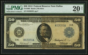 image for: Fr. 1064 $50 1914 Federal Reserve Note PMG Very Fine 20 Net....
