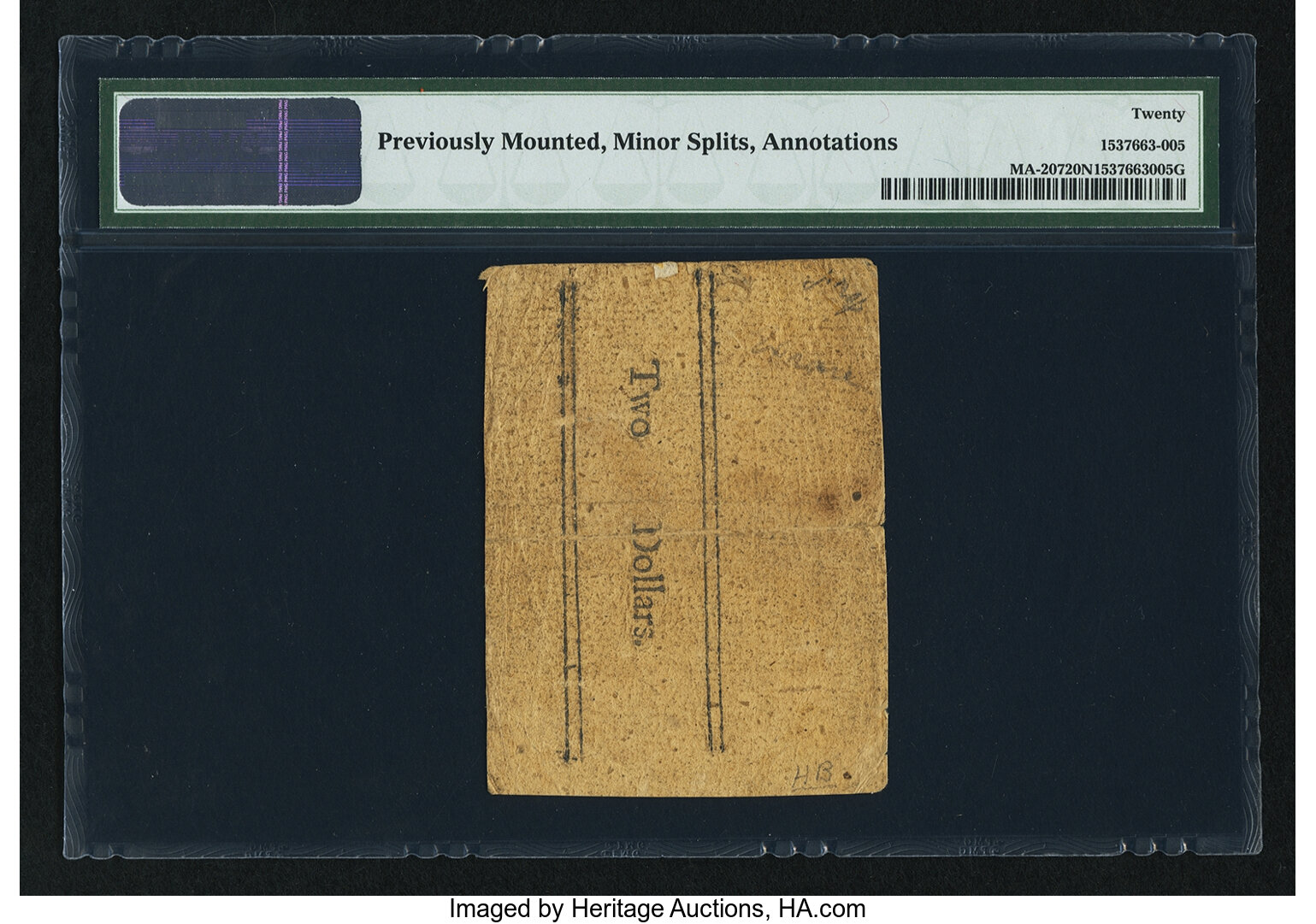 image for: Massachusetts June 18, 1776 12s PMG Very Fine 20 Net....