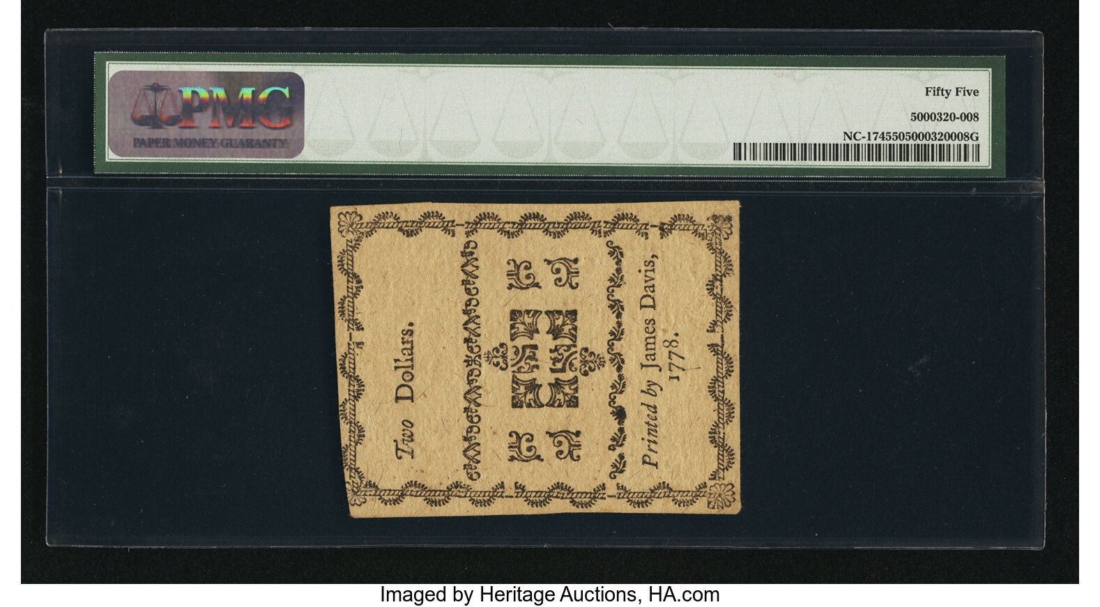 image for: North Carolina August 8, 1778 $2 Virtuous Councils the Cement of States PMG About Uncirculated 55....