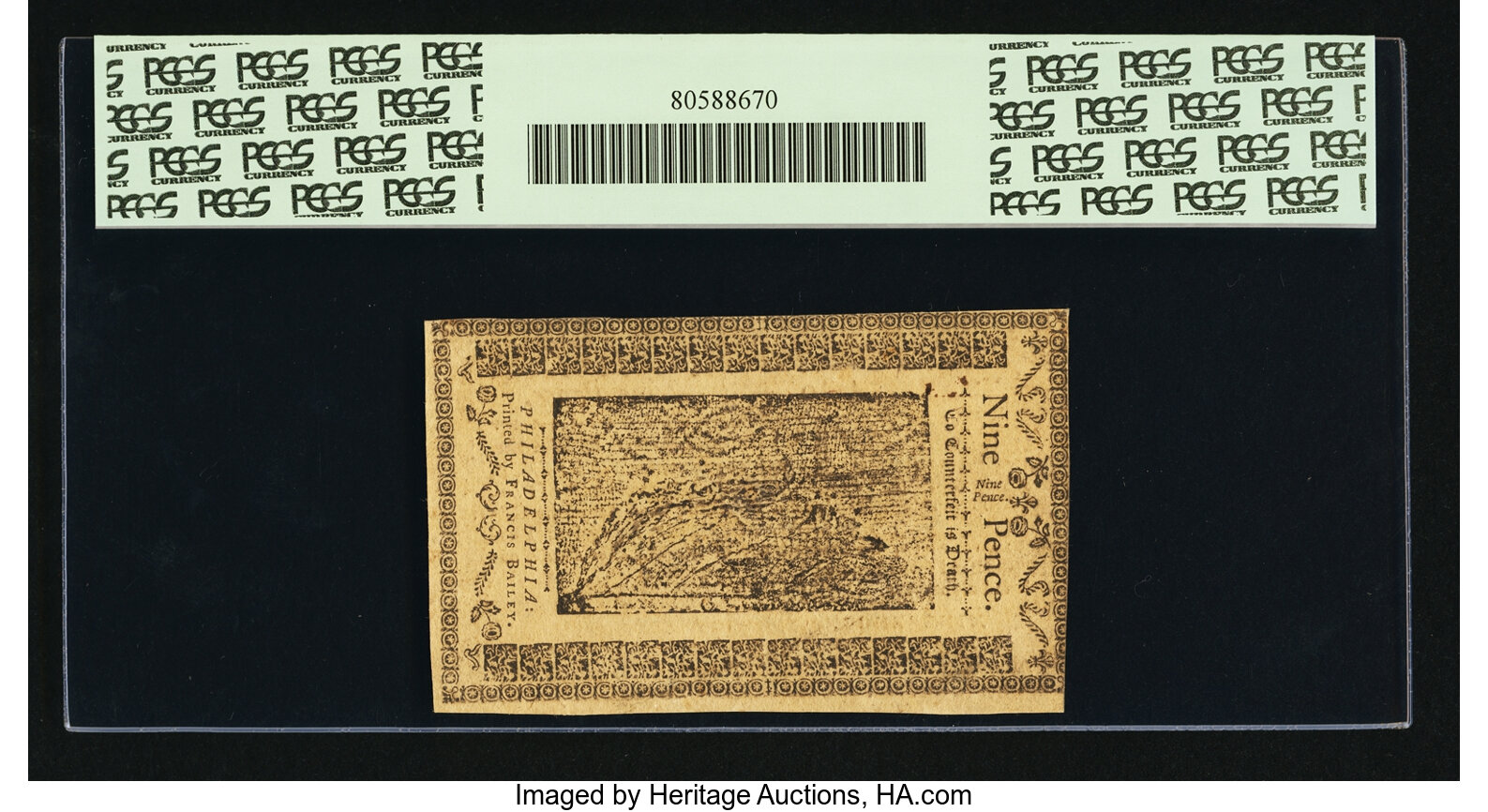 image for: Pennsylvania March 16, 1785 9d PCGS Choice About New 55....