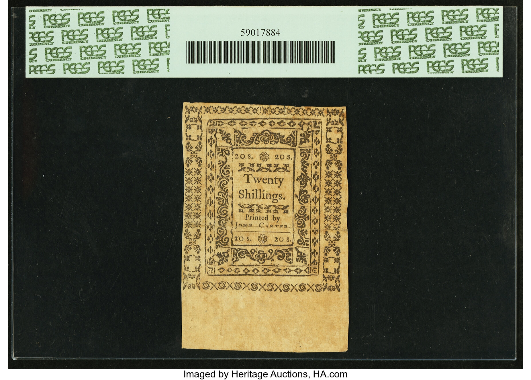 image for: Rhode Island January 15, 1776 20s PCGS Apparent Very Fine 35....