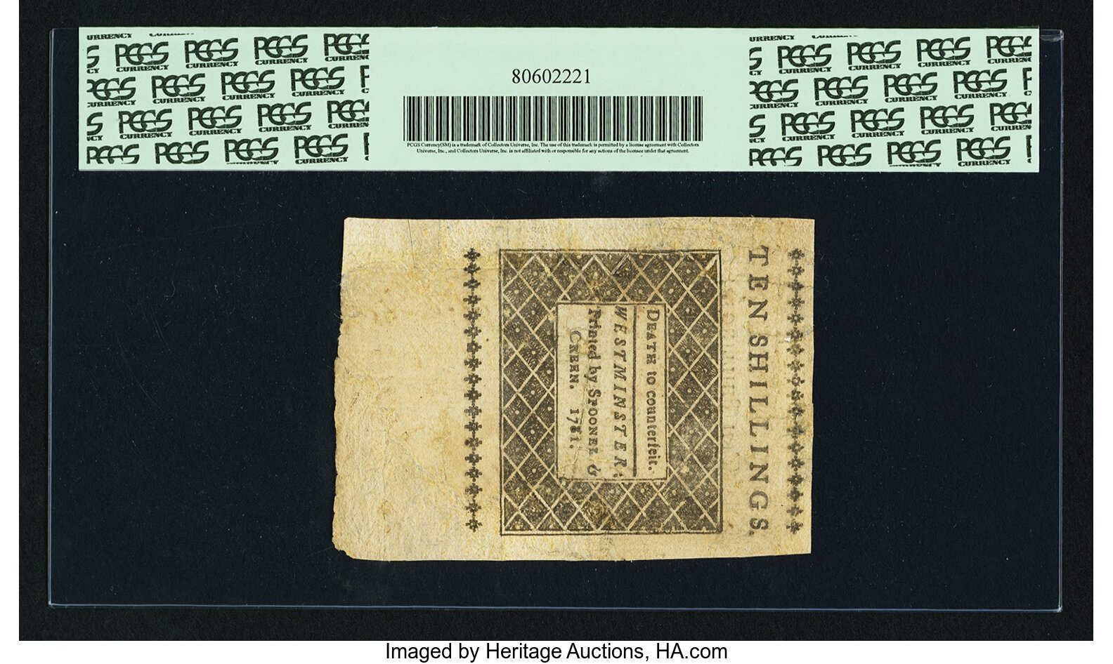 image for: Vermont February 1781 10s PCGS Apparent Very Fine 25....