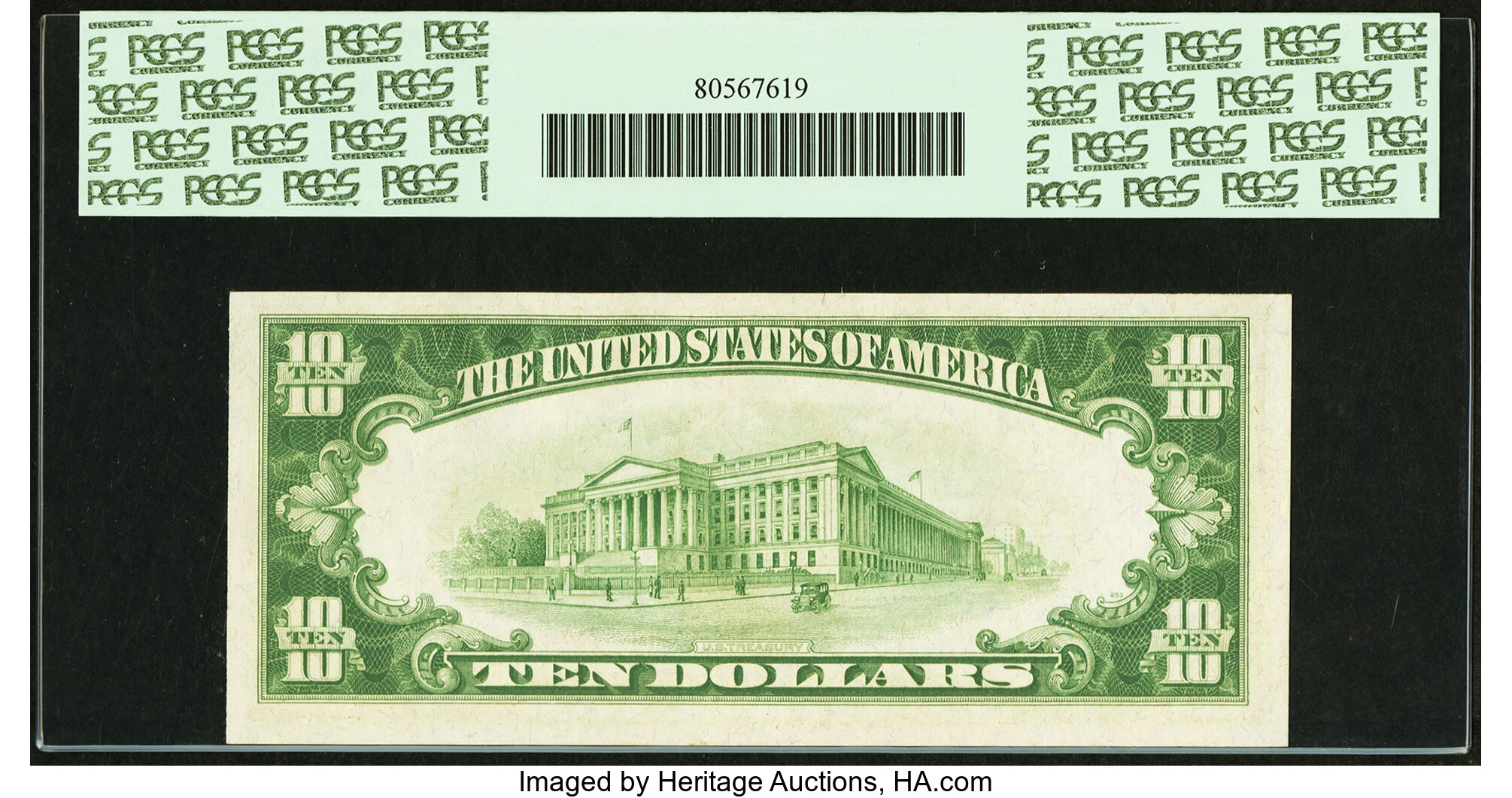 image for: Fr. 2004-H* $10 1934 Light Green Seal Federal Reserve Note. PCGS Choice New 63PPQ....