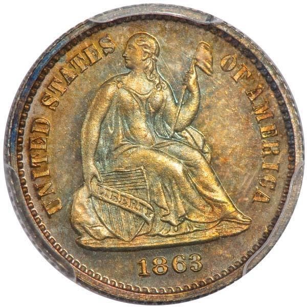 image for: H10C 1863 PCGS PR66 CAM CAC