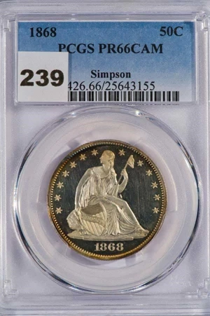 image for: 50C 1868 PCGS PR66 CAM EX SIMPSON