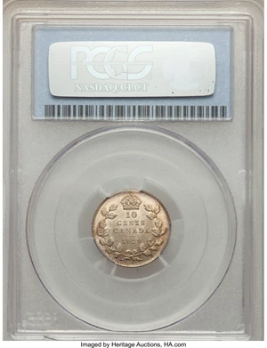 image for: George V 10 Cents 1929 MS64 PCGS