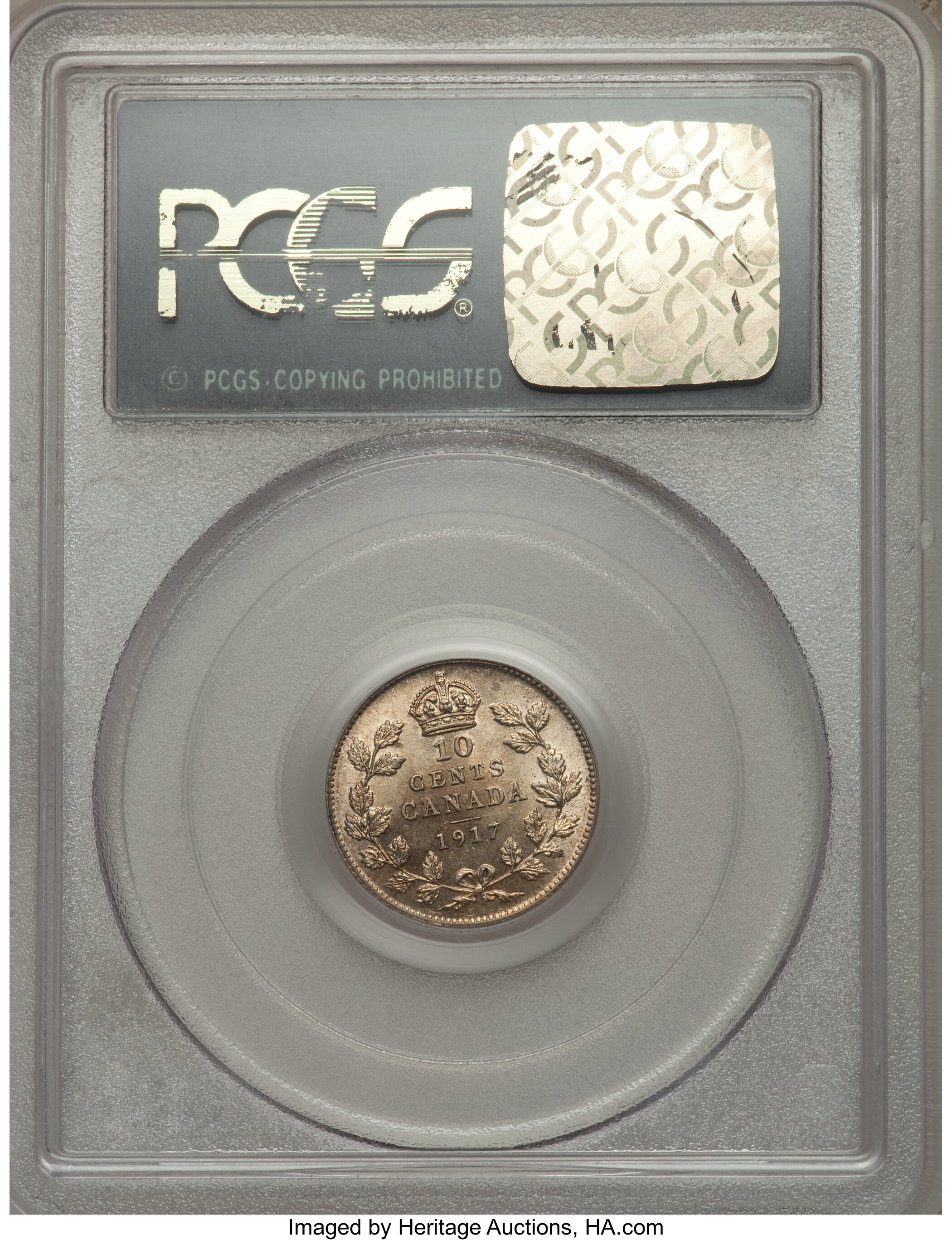 image for: George V 10 Cents 1917 MS63 PCGS