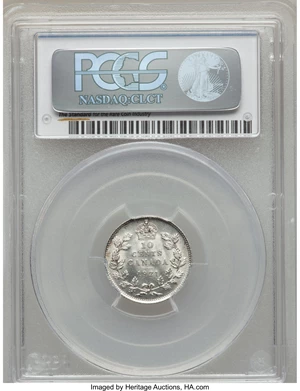 image for: George V 10 Cents 1921 MS62 PCGS