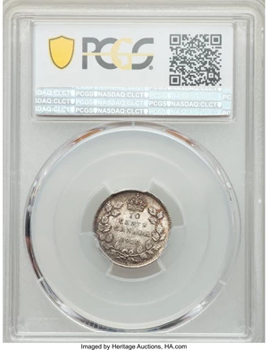 image for: George V 10 Cents 1920 MS65 PCGS