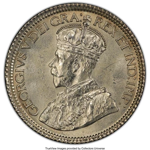 image for: George V 10 Cents 1920 MS63 PCGS
