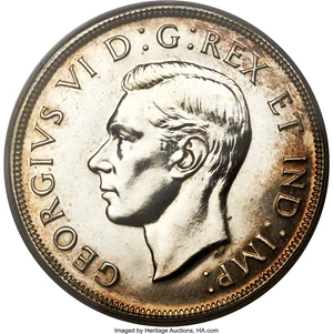 image for: George VI Specimen "Maple Leaf" Dollar 1947 SP62 PCGS,
