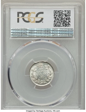 image for: George V 10 Cents 1921 MS63 PCGS