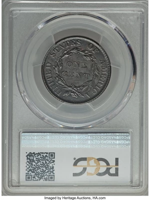 image for: 1819 1C Small Date, N-8, R.1, MS63 Brown PCGS. CAC....
