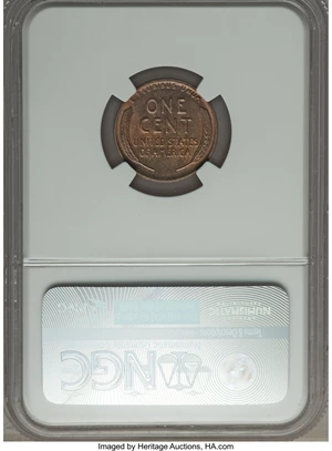image for: No Date 1C Lincoln Cent -- Obverse Stuck Thru, Capped Die -- MS66 Brown NGC. ...