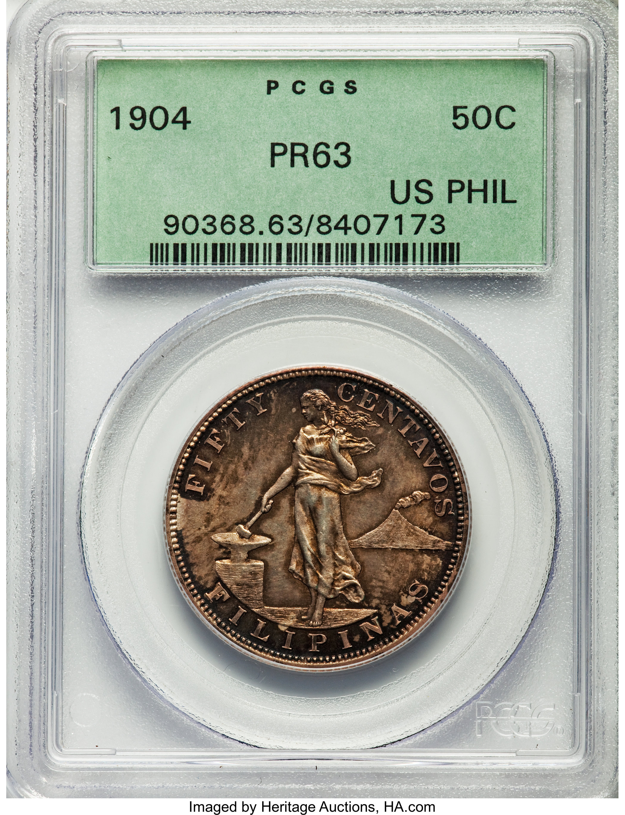 image for: 1904 50C PR63 PCGS. PCGS Population (15/45). NGC Census: (14/24)....