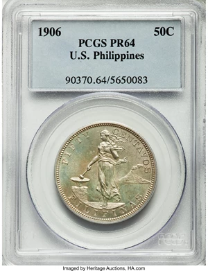 image for: 1906 50C PR64 PCGS. PCGS Population (13/30). NGC Census: (0/0)....