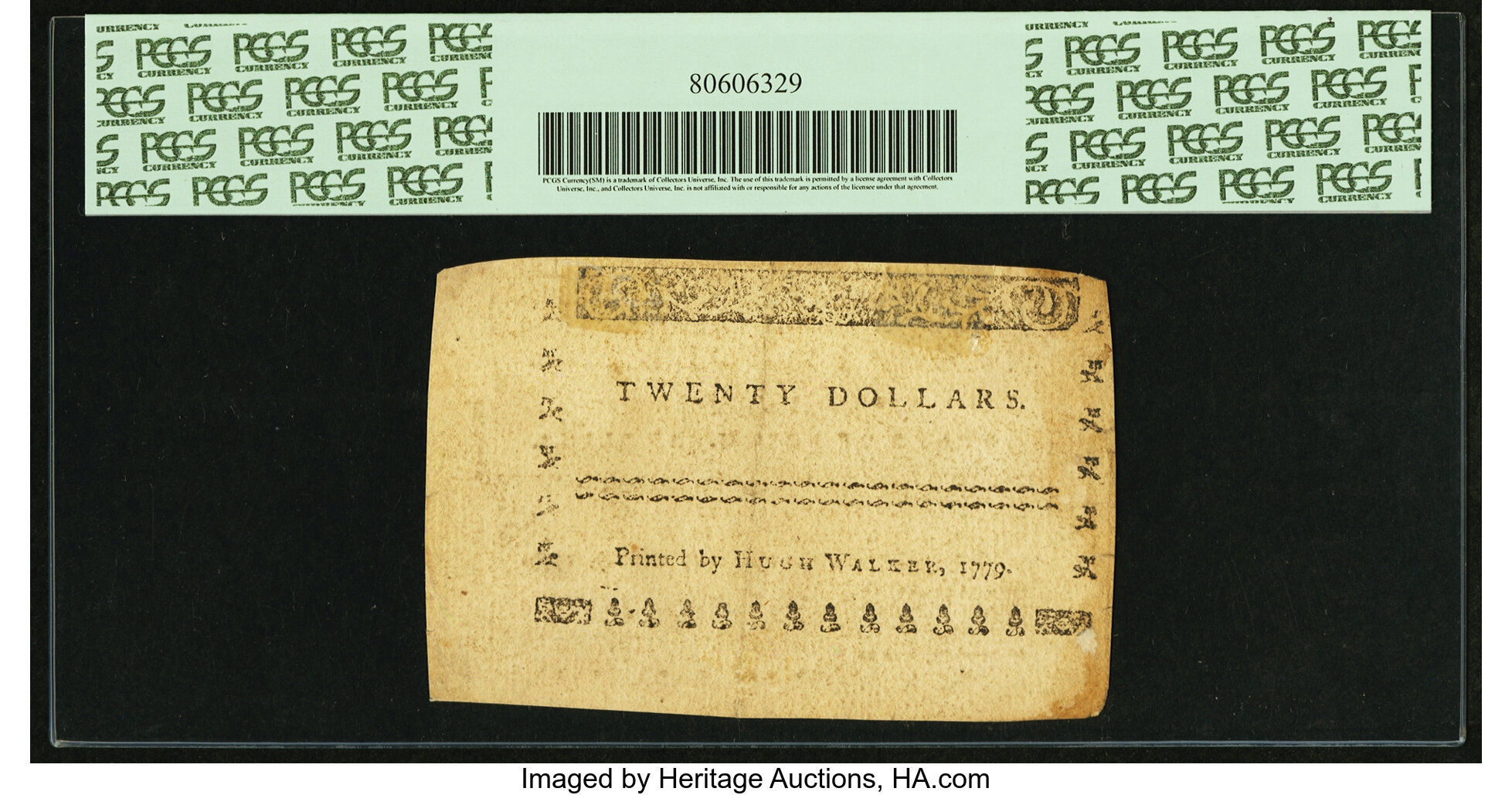 image for: North Carolina May 15, 1779 $20 Peace on Honorable Terms PCGS Apparent Extremely Fine 40....