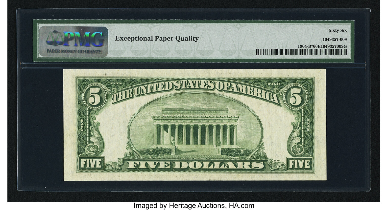 image for: Fr. 1964-B* $5 1950C Federal Reserve Star Note. PMG Gem Uncirculated 66 EPQ....