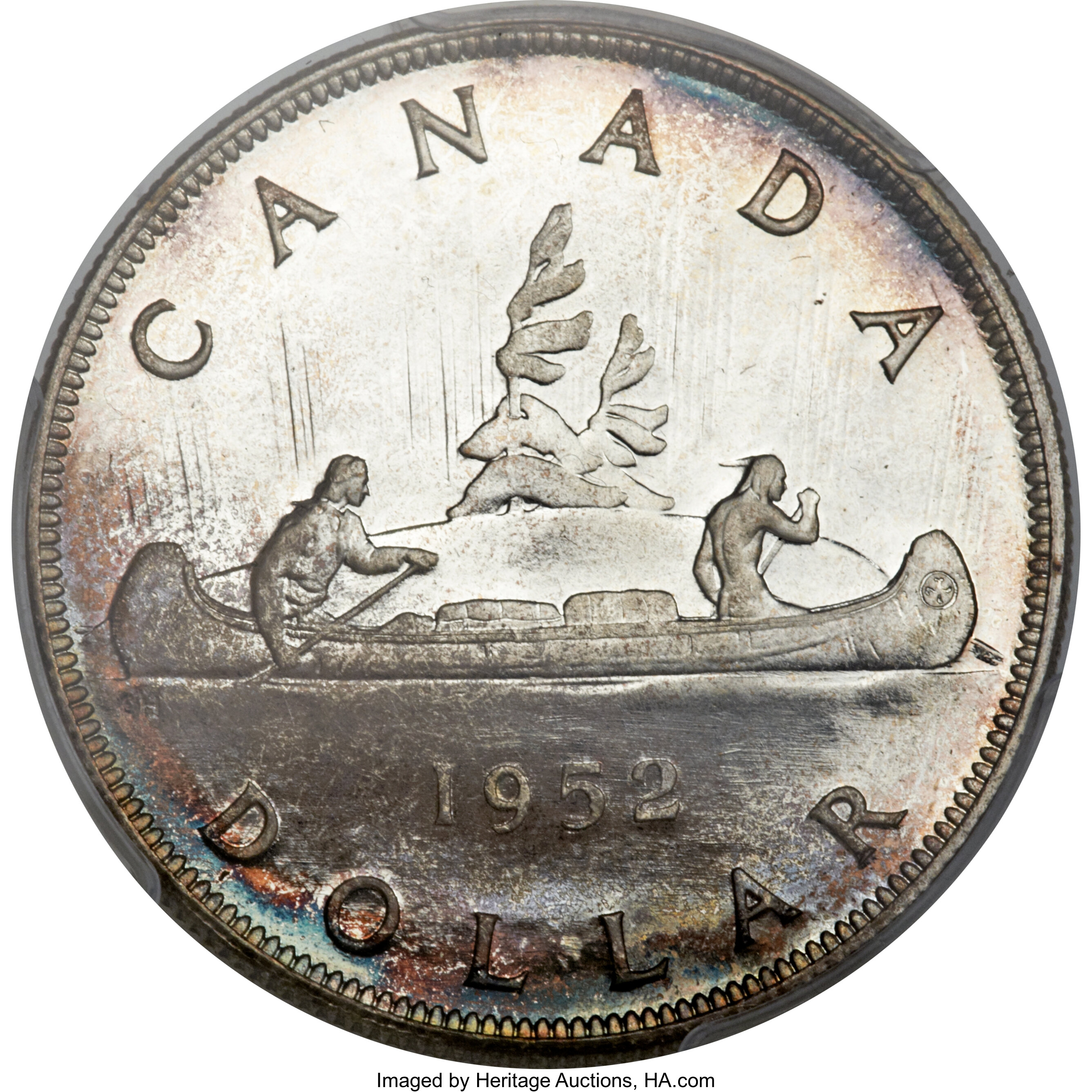 image for: George VI Prooflike Dollar 1952 No WL PL66 PCGS