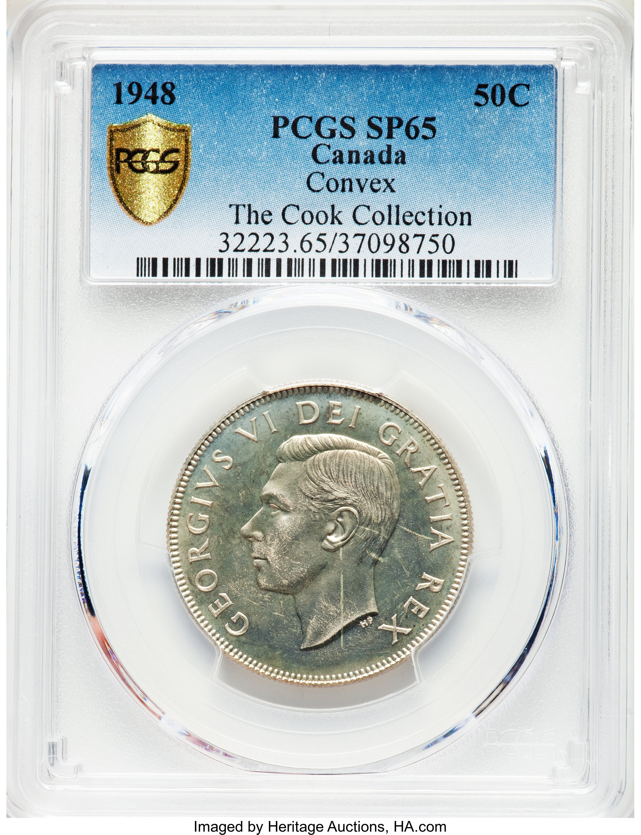 image for: George VI Specimen "Convex" 50 Cents 1948 SP65 PCGS