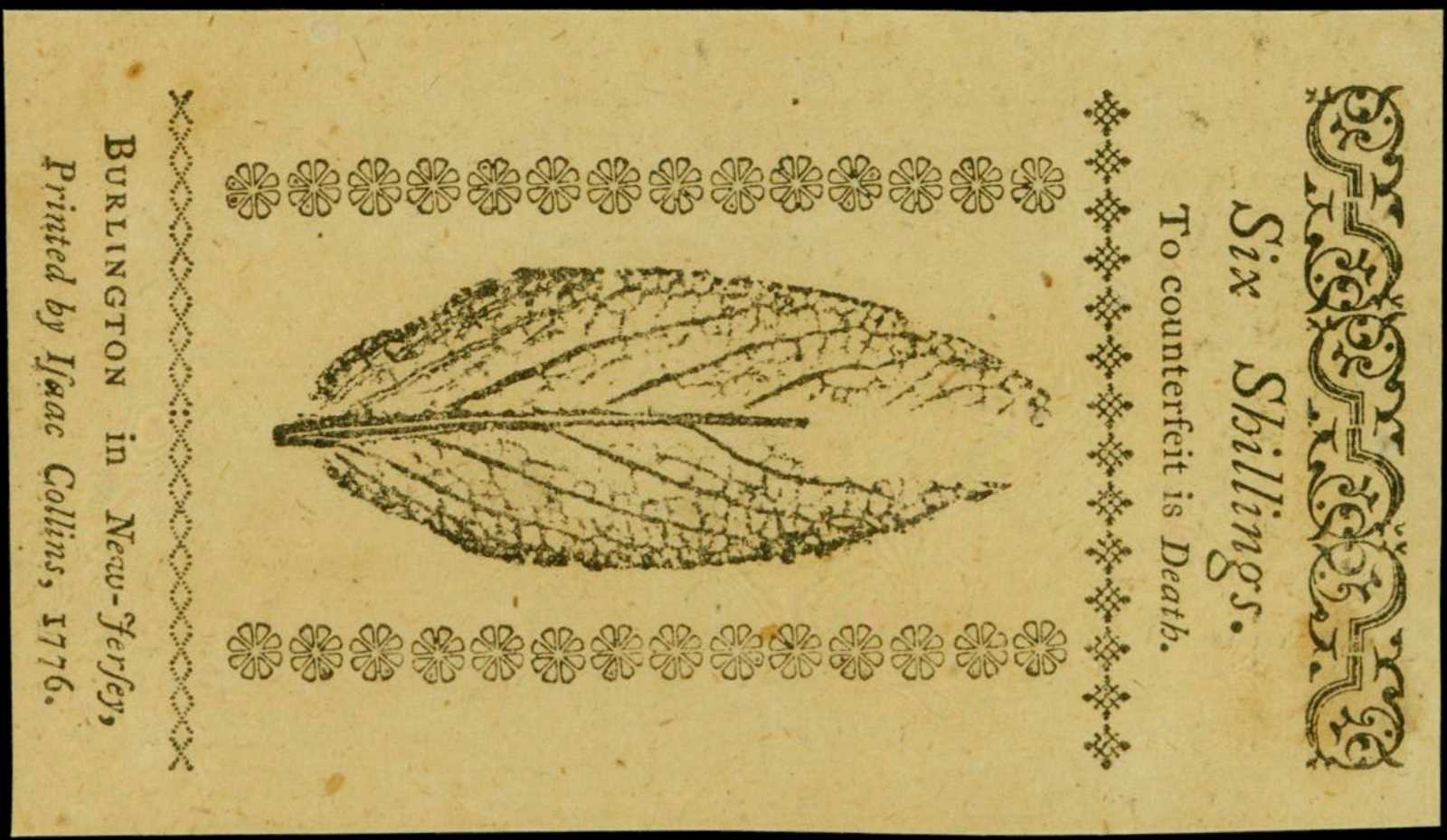 image for: NJ-178. New Jersey. March 25, 1776 $6 Shillings. PMG Superb Gem Uncirculated 67 EPQ.