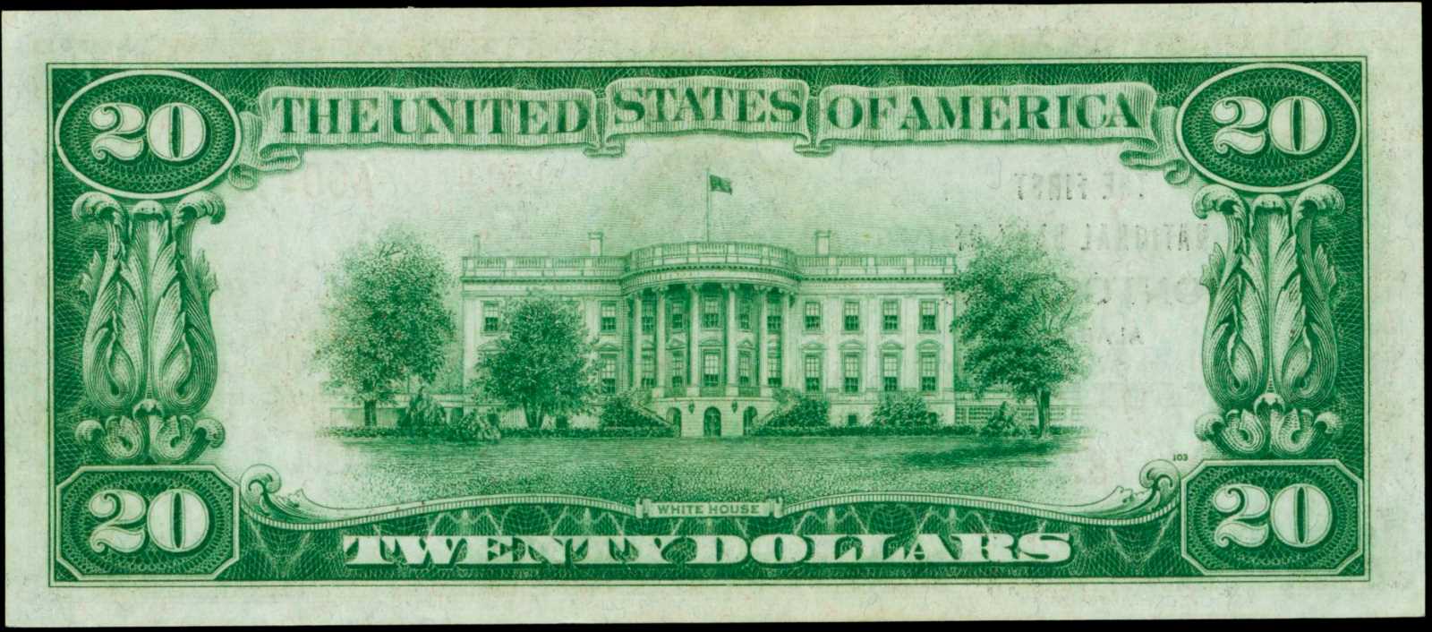 image for: Montgomery, Alabama. $20 1929 Ty.1. Fr. 1802-2. The First NB. Charter #1814. PCGS Gem New 66 PPQ.